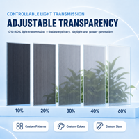 Vente flash - Panneau solaire en verre sans cadre 57W CdTe 40% transparent - Panneaux solaires à film mince pour système d'énergie photovoltaïque sur toiture