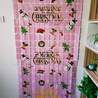 Rideau à franges carrées en aluminium pour Noël, toile de fond métallique scintillante pour fêtes, décor de fond pour arbre de Noël et cadeaux carrés pour événements festifs