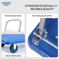 Chariot à plateforme pliable ROHO, chariot à main robuste à 4 roues, chariot à plateau plat pour la manutention et le transport de matériaux en entrepôt, OEM