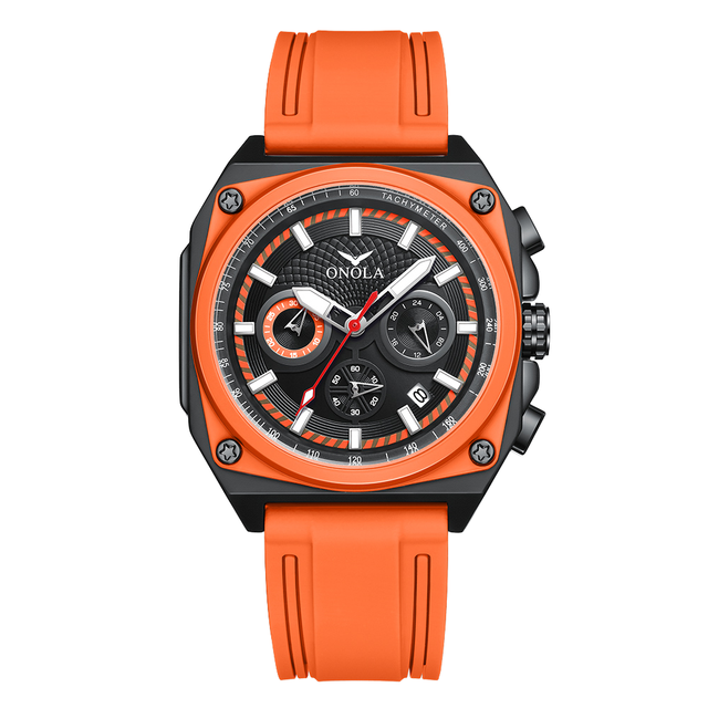 ONOLA 6847 Rubber Strap Fashion Men Watches Luxury 3ATM Waterproof Wristwatch Factory Wholesale Sport Relojes Man Quartz Watch