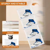 Boîte à chaussures transparente DAYOOH en plastique empilable avec porte magnétique, boîte à chaussures pliable de haute qualité pour baskets