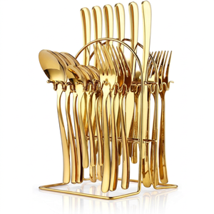 Organizador de Cubiertos Metálico Dorado, Tipo Soporte, Moderno, para Cocina, de Una Sola Capa, Diseño Duradero y No Plegable - Product Image 1