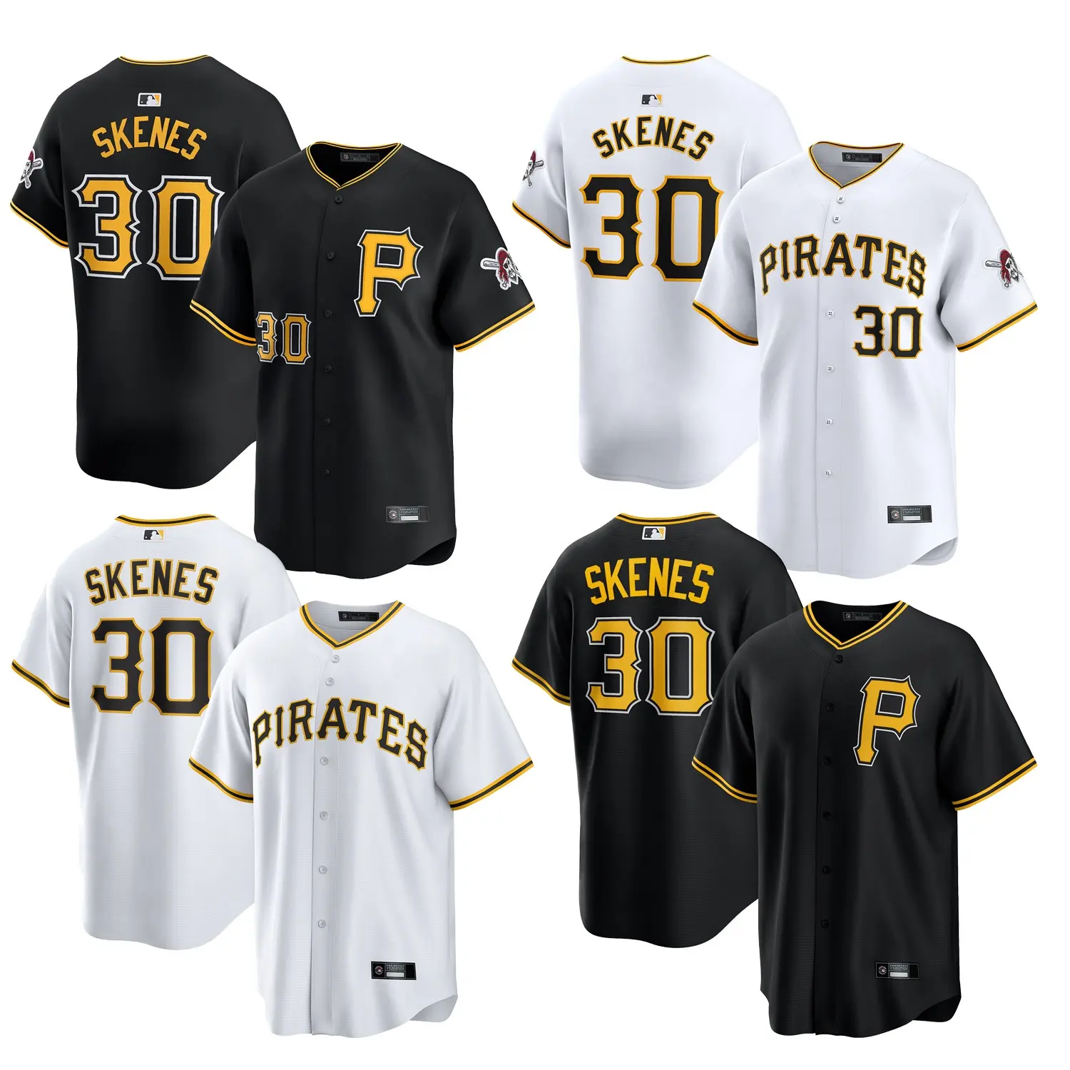 2024/25 erkek Paul Skenes #30 Pittsburgh Pirates ev sınırlı Jersey beyaz beyzbol alternatif gömlek dikişli üniforma nakış