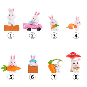 Cute PVC Bunny Cake Toppers Miniature Landscape Decor <b>Easter</b> Craft <b>Ornament</b> Reusable - Product Image 4