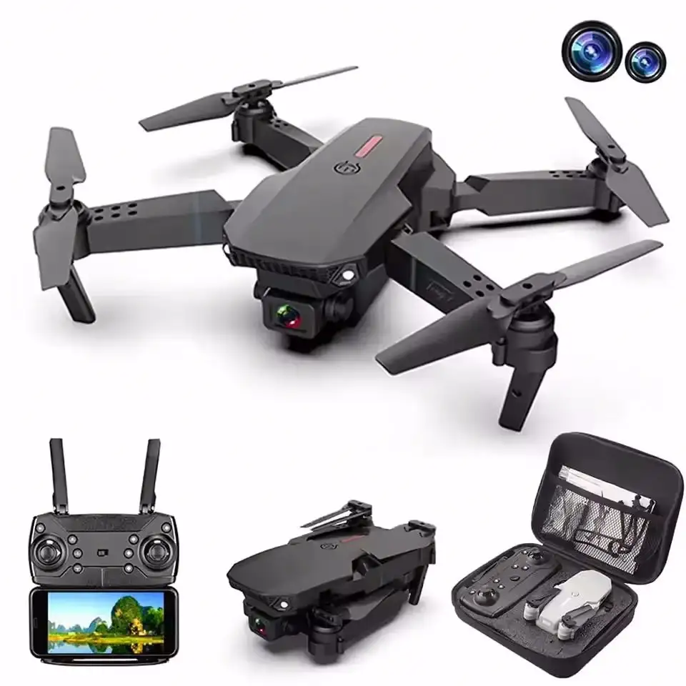 E100 Mini Drone 4k Profesional HD Camera Fpv WiFi Drone With Obstacle Avoidance Rc Helicopter Folding Quadcopter Toys VS E58 E88