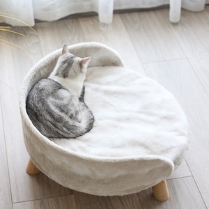 Heißes Plüsch rundes Katzen bett Katze warmes Haus weiches langes Plüsch Haustier Hunde bett für kleine Hunde Katzen nest 2 in 1 Haustier bett Kissen Schlafs ofa - Product Image 2