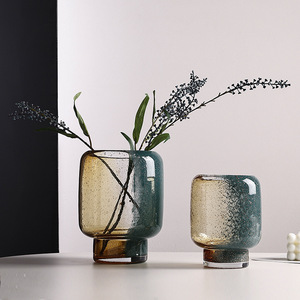 Modern Luxury Colored <b>Glass</b> Flower Vase Set Stylish Hydroponic Flower Vase Tabletop <b>Glass</b> Decorative - Product Image 1