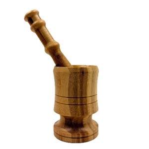 Wooden Grinding Bowl Set 2 Piece Manual Herb Spice <b>Grinder</b> For Garlic <b>Pepper</b> Chinese Medicine Durable Hand Wash Only - Product Image 2