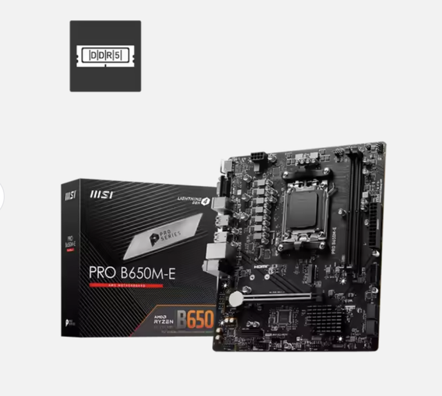 For MSI Pro B650M-E DDR5 Dual Channel New ATX Gaming & Office Desktop Motherboard with Integrated Graphics SATA & AMD B650 Chips