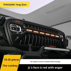 Phụ kiện trang trí ngoại thất mặt trước xe Wrangler Angry Lighted ABS Grille độ mới <span class=keywords><strong>JL</strong></span> Top Fire Demon Eyes, dành cho xe đời 2018-2023 - Product Image 3