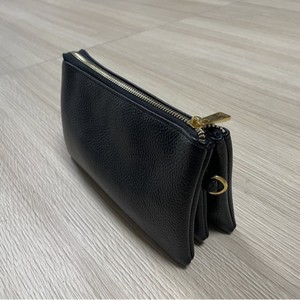 Pochette en cuir avec fermeture éclair, style minimaliste, usage quotidien, noir - Product Image 2