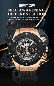 SANDA Creative à la mode 3D évidé montre plaque luminescente 24 heures hommes montre à Quartz Cool et fier - Product Image 6