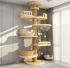 منتجات كبيرة الحجم من الخشب الصلب لتسلق القطط ومنتجات على شكل أبراج للبيع بالجملة والتخصيص - Product Image 1