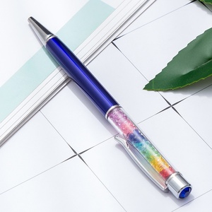 Stylo bille métallique coréen coloré avec strass et cristaux, modèle pour étudiants, couple, fournitures scolaires avec logo - Product Image 6
