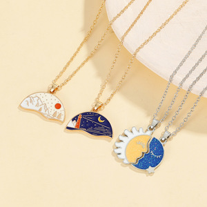 Vendita creativa su misura <span class=keywords><strong>cuore</strong></span> inciso <span class=keywords><strong>serie</strong></span> Splicing ciondolo di moda gioielli collane per gli uomini - Product Image 3