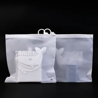 Sac à fermeture éclair en plastique givré semi-transparent avec impression personnalisée pour vêtements et accessoires