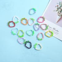 Mousqueton à ressort en alliage, forme fraise colorée à pois, pour la fabrication de porte-clés DIY, pièces accessoires multicolores
