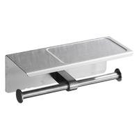 Support de rouleau de papier toilette en acier inoxydable 304 - Distributeur de papier toilette autoportant pour salle de bain