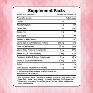 Gummies de fibres de qualité supérieure avec vitamines B pour la santé digestive et le métabolisme – Supplément de fibres d'inuline soluble - Product Image 6