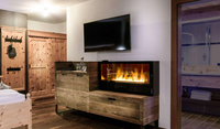 Soporte de TV para chimenea de Interior de 100cm para sala de estar, decoración de edificio de Hotel, niebla de llama lineal 3D, Control de aplicación de chimenea eléctrica de Vapor