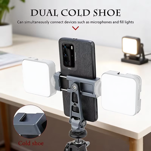 ที่ยึดโทรศัพท์อเนกประสงค์พร้อมด้ามจับ พร้อมเกลียวขนาด 1/4 นิ้ว รองรับ Cold Shoe สำหรับถ่ายวิดีโอด้วยสมาร์ทโฟน อุปกรณ์เสริมสำหรับโทรศัพท์ - Product Image 1