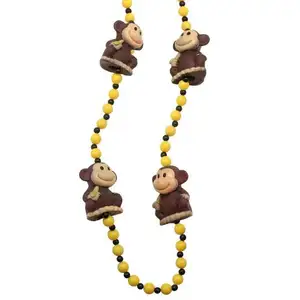 Party holiday supplies Mardi gras small bead necklaces monkey necklace Mardi gras parade throws Mardi gras beads trinkets