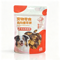 Sachet refermable à fermeture éclair pour friandises pour chiens, 150g-500g, avec fenêtre transparente, impression couleur personnalisée, qualité alimentaire PE