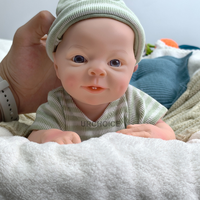 13 "Ultra lebensechte ultra realistische neugeborene Jungen Silikon wieder geborene Baby puppen offener Mund 3D gemalte Haut Modische neugeborene Puppen