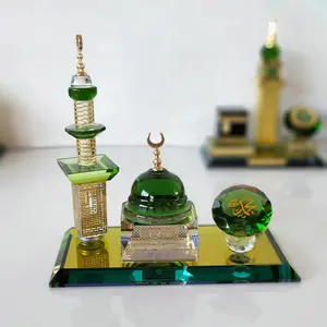 MH-P050 с украшением в виде кристаллов религия Мекки часовой башни Исламский подарок с украшением в виде кристаллов религиозная сувенир