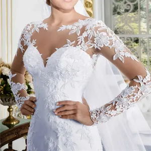 Venta al por mayor vestidos de novia personalizados nuevos banquetes modernos y nobles de moda blanco