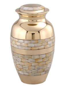 โกศทองเหลืองทนทานสำหรับใส่เถ้ากระดูกสำหรับใส่เถ้ากระดูกของมนุษย์ประดับมุกแท้สำหรับใส่เถ้ากระดูก - Product Image 4