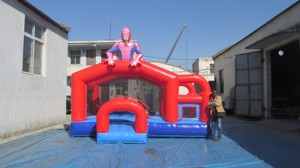 Château gonflable personnalisé Spiderman avec toboggan sec, combo gonflable d'extérieur pour entreprises de location - Product Image 6