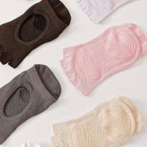Yoga studio exclusive Pilates fitness <b>socks</b> with exposed ears and back, five-toed yoga <b>socks</b> with adhesive backing and non-slip - Product Image 1