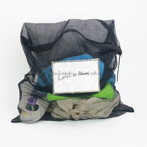 ถุงตาข่ายโพลีเอสเตอร์แข็งแรงเป็นมิตรกับสิ่งแวดล้อมพร้อมซิปและกรอบป้ายสำหรับจัดเก็บซักรีดยิม - Product Image 4