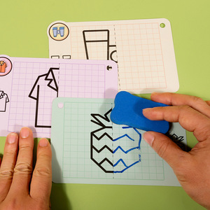 Nuevo Juego Educativo Infantil <span class=keywords><strong>de</strong></span> Alta Calidad con 23 Tarjetas <span class=keywords><strong>de</strong></span> Dibujo <span class=keywords><strong>de</strong></span> Cuadrícula Simétrica, Utilizado para Entrenar la Coordinación Mano-Ojo. - Product Image 4