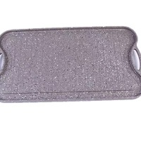 Barbecue commercial rectangulaire spécial en bois pour poisson, au charbon et à l'alcool, avec revêtement antiadhésif en pierre Maifan, antirouille