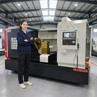 Mesin Bubut CNC Horizontal Flat Bed CK61125 Spindle Tunggal untuk Pengerjaan Logam, Laris Manis, Buatan Cina