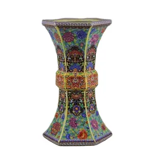 Quality Cheap Price Chinese antique creative shape color enamel painted porcelain ceramic vases for home decoration