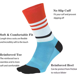 Custom Design Crew Sports Athletic <b>Socks</b> Stripped Colorful Aero Flow Cycling <b>Socks</b> for <b>Men</b> Women - Product Image 1
