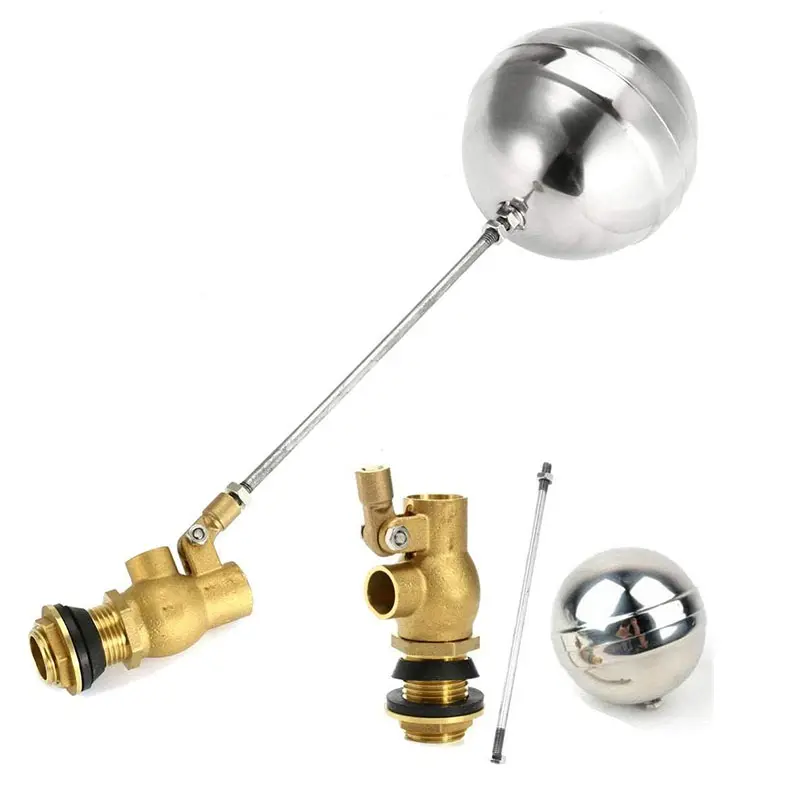 Válvula flutuante manual de aço inoxidável para tanque de água, esfera de cobre DN15 DN25, válvula flutuante de metal, esfera