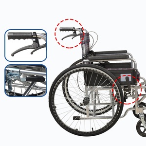 รถเข็นวีลแชร์แบบพับได้น้ำหนักเบา KSM-202 ราคาโรงงาน โครงเหล็ก สำหรับผู้สูงอายุและผู้พิการ - Product Image 5