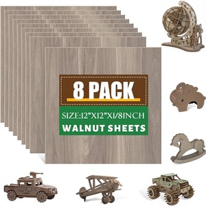 Paquete de 8 Láminas Cuadradas de <span class=keywords><strong>Madera</strong></span> Contrachapada de Nogal de Alta Resistencia, 12x12x1/8 Pulgadas (3mm), para Corte y Grabado Láser, Manualidades en <span class=keywords><strong>Madera</strong></span> sin Acabado, Pirograbado - Product Image 1