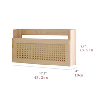 Étagère murale en bois artisanal nordique de haute qualité, étagère murale en rotin décorative pour la décoration de la maison, cadeau