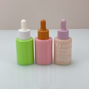 Ensemble d'emballages cosmétiques en gros pour soins de la peau, flacon compte-gouttes en verre bleu mat et tube en plastique bleu, en stock - Product Image 4