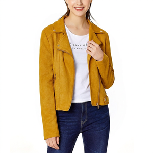 Chaqueta de Motocicleta de Piel Sintética PU para Mujer, Talla XL, Estampada, Moderna y Resistente - Product Image 1