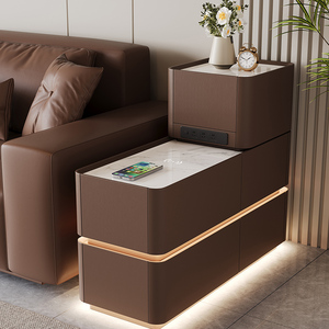 Table d'appoint intelligente et moderne en bois massif Rock Board <span class=keywords><strong>canapé</strong></span> armoire latérale cloison multifonctionnelle nouvelle petite Table basse haut de gamme - Product Image 2