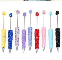 Stylo à bille créatif en verre fragmenté, entièrement orné de strass, avec perles de diamant DIY, stylo à bille en résine scintillante mignon, accessoires de bijoux