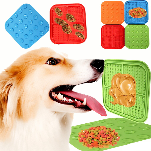 High Quality Square Shape Pets Silicone Lick Suction Mat Anxiety Relief Lick Mat for Dogs and Cats