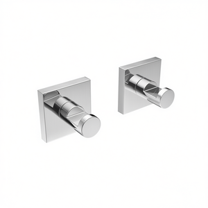 Patère murale porte-manteau chromée brossée 5 cm carrée style hôtel moderne - Product Image 3