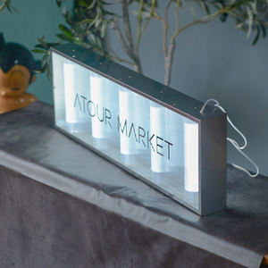 Caisson lumineux mural en acrylique transparent ondulé de style industriel personnalisé - Product Image 4